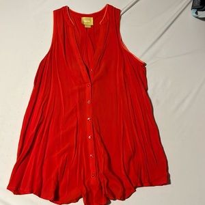 Orange Sleeveless Blouse